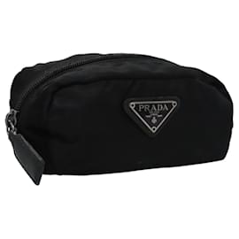 Pochette Prada in nylon nero argento autentica bs22990