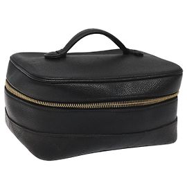 CHANEL Borsa Vanity Bicolore in Pelle Caviar Nera CC Auth yb789