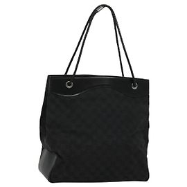 GUCCI GG Canvas Tote Bag Black 109141 Auth nb078