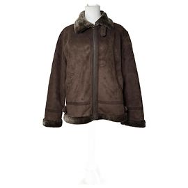 Autre Marque Vintage Kansai Yamamoto Leder-Felljacke 40/L Unisex Braun