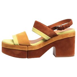 Robert Clergerie Brown suede platform sandal heels - size EU 40