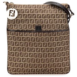 Fendi Beige Zucchino Canvas Crossbody