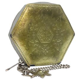 LOUIS VUITTON Vernis Monedero Flocon Monedero de Monedas Plata M58218 LV Auth EC425