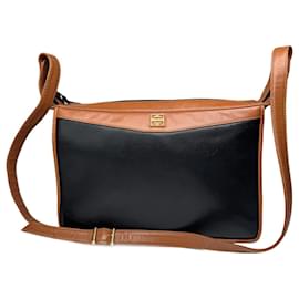 Borsa in pelle vintage Givenchy 4G nera marrone