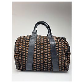 Borsa monogramma in pelle scamosciata vintage Bottega Veneta nera marrone