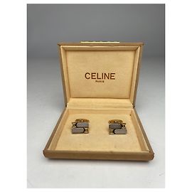 Céline Vintage Celine Paris cufflinks Golden steel