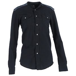 Camisa de manga larga con detalle en los hombros Balmain en algodón negro