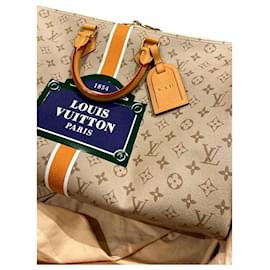 Louis Vuitton Keepall Bandouliere Monopaname 45 Beige Stoff