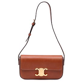 Céline Borsa a spalla Claude in vitello lucido marrone Celine