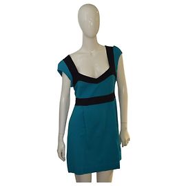 Vestido mini de viscosa azul y negro French Connection Talla 12