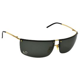 Gafas de sol sin montura Gucci azul marino dorado strass logotipo GG2653