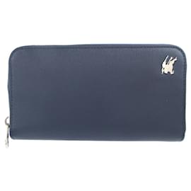 Portefeuille long en cuir bleu marine Burberry