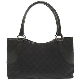 Borsa tote in tela GG nera Gucci