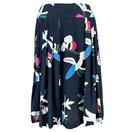 Falda plisada Chanel Vintage Collectors CC Planes 36 FR