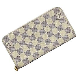 Lange Brieftasche aus grauem und weißem Damier-Canvas von Louis Vuitton