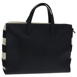 LOEWE Hand Bag Leather Black Auth BD620