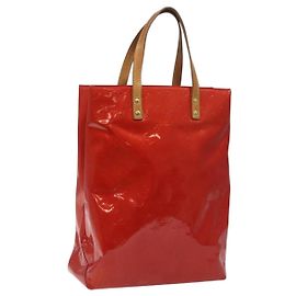 LOUIS VUITTON Monogram Vernis Reade MM Borsa a Mano Rossa M91086 LV Auth KD215
