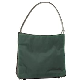 Borsa a spalla PRADA in nylon verde argento autentica EC761