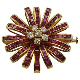 Spilla a forma di fiore in oro giallo - Autre Marque