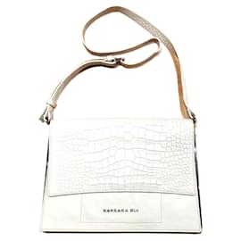 Clutch-Tasche Barbara Bui, creme Krokodil, aus 100% Kalbsleder, neu