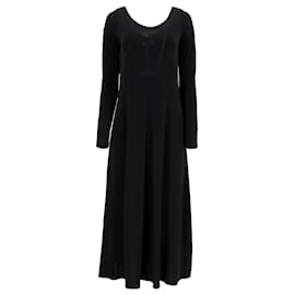 Vestido maxi plisado de jersey Max Mara Leisure en viscosa negra