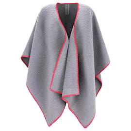 Grau Woll-Poncho mit Nahtkante von Rick Owens