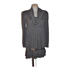 Vestido mini Pinko gris de viscosa y lana
