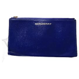 BURBERRY Patent Constantine Continental Wallet Blue - Burberry