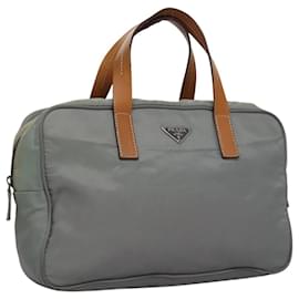 PRADA Borsa a mano in nylon grigio Auth BD1037