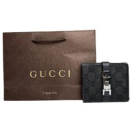 Portafoglio vintage Gucci Monogramma Jackie Vintage nero