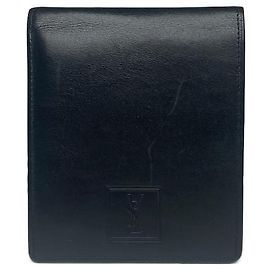 Vintage Yves Saint Laurent Leather Card Holder Wallet Black