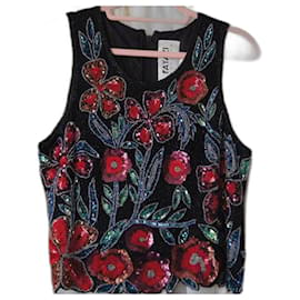 Autre Marque Blusa de lentejuelas multicolor