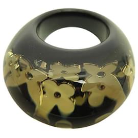 NUOVO ANELLO LOUIS VUITTON INCLUSION MONOGRAM T 50 IN RESINA NERA