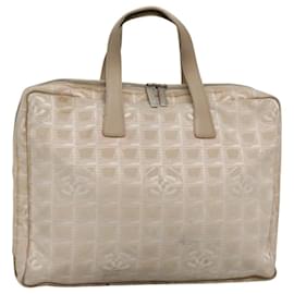 CHANEL Nuova linea da viaggio Borsa a mano in nylon beige CC Auth ti2897