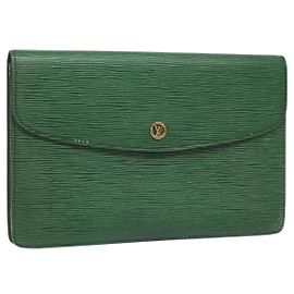 LOUIS VUITTON Epi Montaigne 27 Clutch Verde M52654 LV Auth EC712