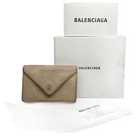 Tarjetero de cuero vintage Balenciaga beige