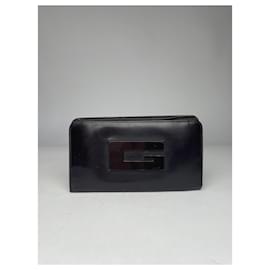 Portafoglio vintage in pelle verniciata Gucci marrone