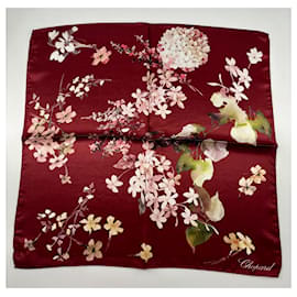 Sciarpa Chopard in seta fiori bordeaux