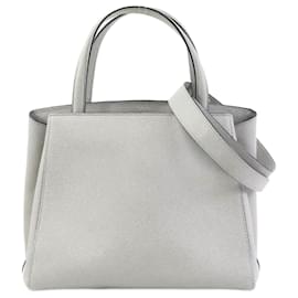 Borsa a spalla in pelle grigia Valextra