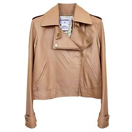 Chanel Chaqueta de cuero beige 34 FR 12K$ París / Dubái