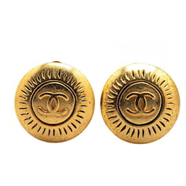 Orecchini a clip placcati in oro Chanel Coco Mark