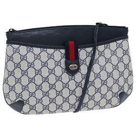 GUCCI GG Supreme Sherry Line Bolsa de Hombro PVC Marino Rojo 904 02 026 Auth yk12549