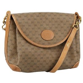 Gucci Borsa a spalla Micro GG Supreme in PVC Beige Oro Auth ep7034