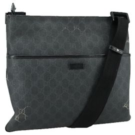 Borsa a Spalla GUCCI GG Supreme in Pelle PVC Nera 162904 Auth yk16293