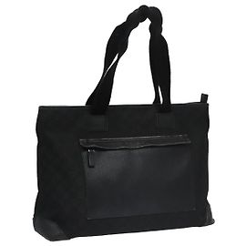 GUCCI GG Canvas Tote Bag Outlet Schwarz Silber 180449 Auth ep7007