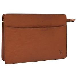 LOUIS VUITTON Epi Pochette Uomo Borsa Clutch Zipangu Oro M52528 LV Auth ti2611