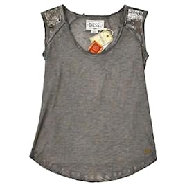 Camiseta sin mangas Diesel en gris melange talla S