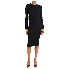 Autre Marque Schwarzes Crepe-Midi-Kleid - Größe UK 8