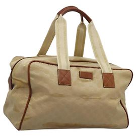 Borsa Boston in tela GG Gucci in nylon beige 153240 Auth bs22834