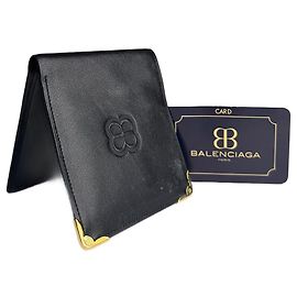 Vintage Balenciaga Leather Wallet Card Holder Black